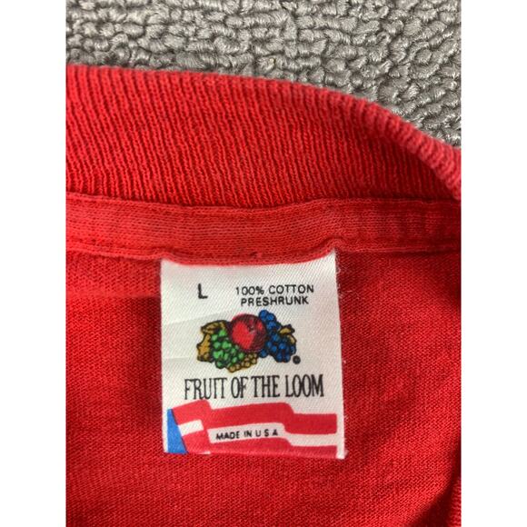 Vintage 90s Men's Large Washington DC Capitol Hill Single-Stitch Red Shirt - Picture 3 of 9